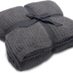 barefoot dreams ribbed bed blanket graphite king