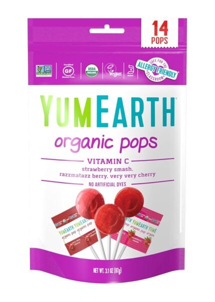 yumearth vitamin c lolipops stand up pouch pack