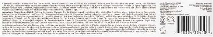 desert essence neem toothpaste cinnamint