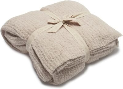 barefoot dreams cozy chin ribbed bed blanket stone king