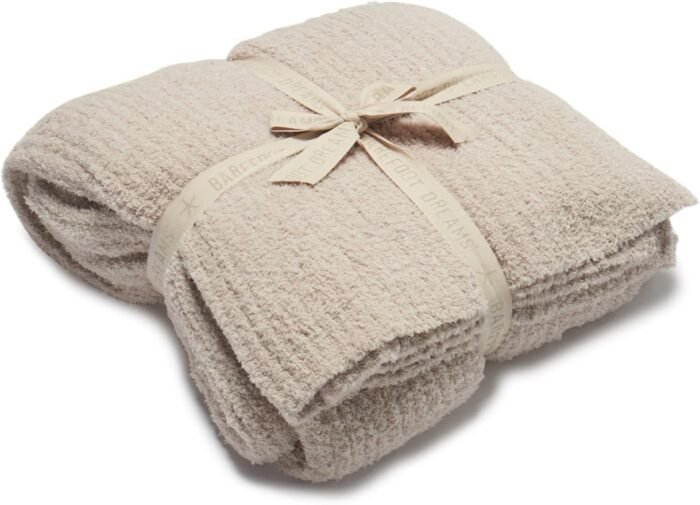 barefoot dreams cozy chin ribbed bed blanket stone king