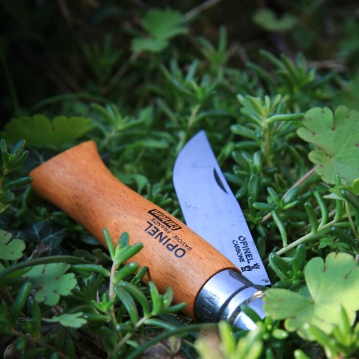opinel no carbon steel pocket knife beechwood handle