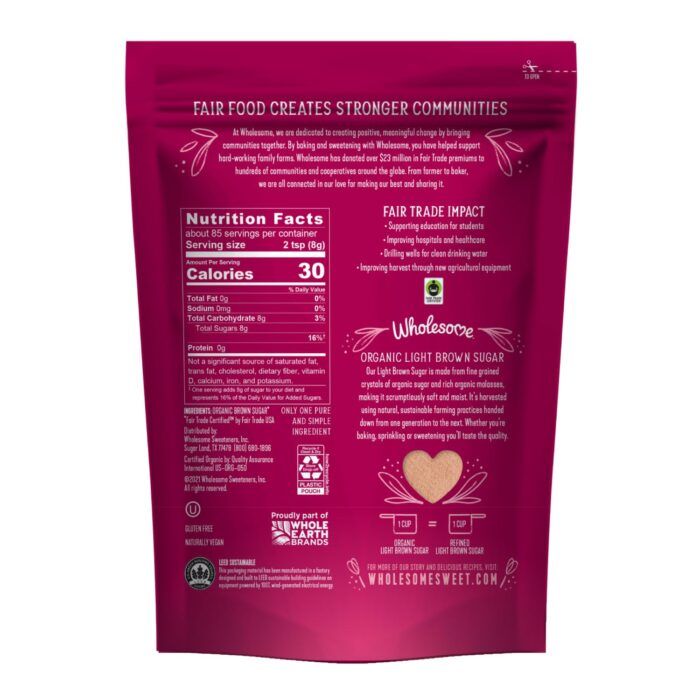 wholesome sweeteners brown sugar pouches pack