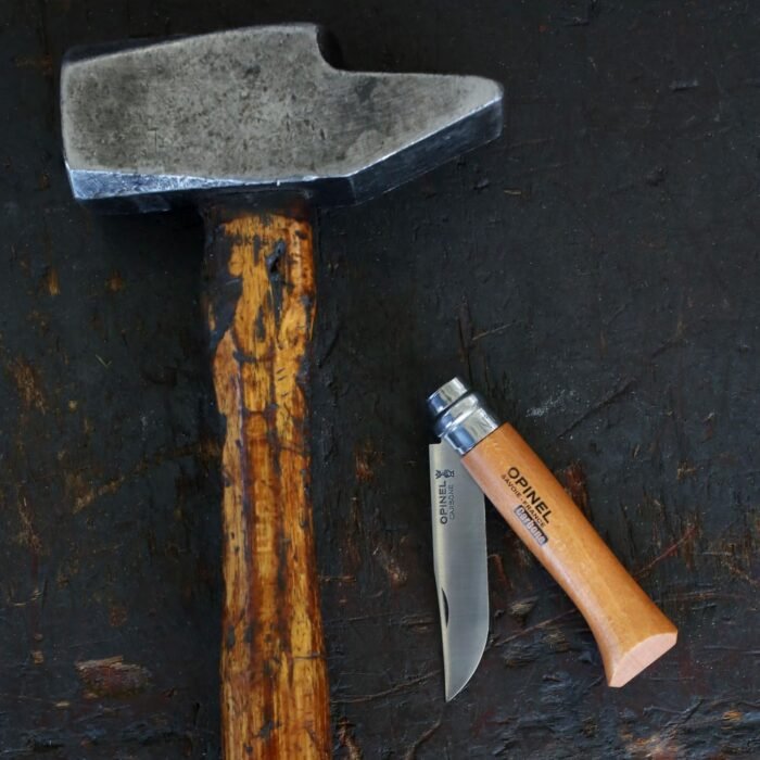 opinel no carbon steel pocket knife beechwood handle