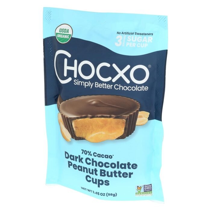 chocxo dark chocolate peanut butter cups pack