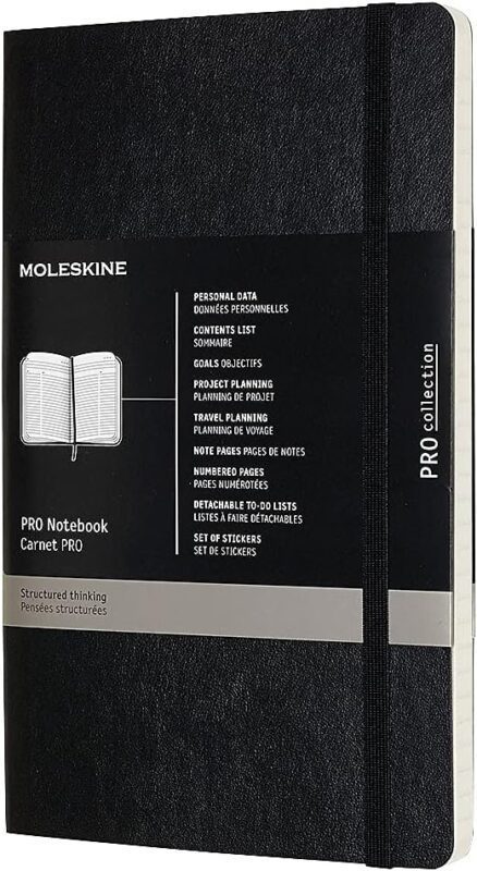 moleskine professional notebook large black soft cover
