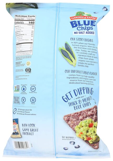 garden of eatin blue party chips no salt pack