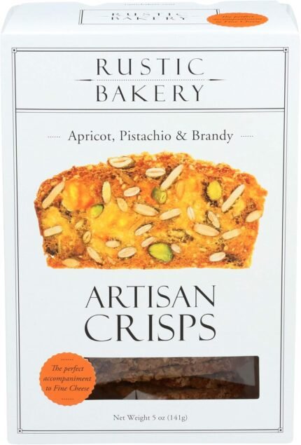 rustic bakery apricot pistachio & brandy crisps pack