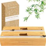 2 in 1 bamboo wrap dispenser with cutter for 12 inch rolls