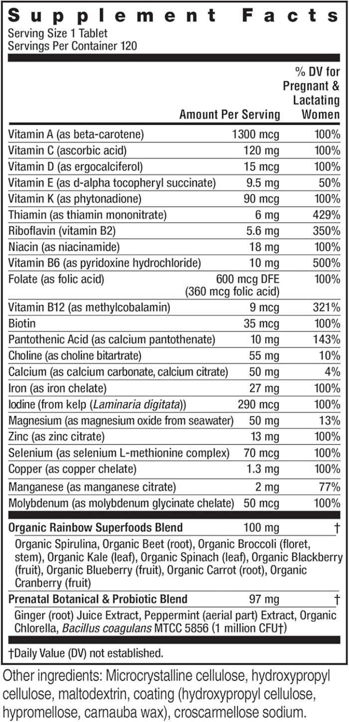 rainbow light high potency prenatal multivitamin