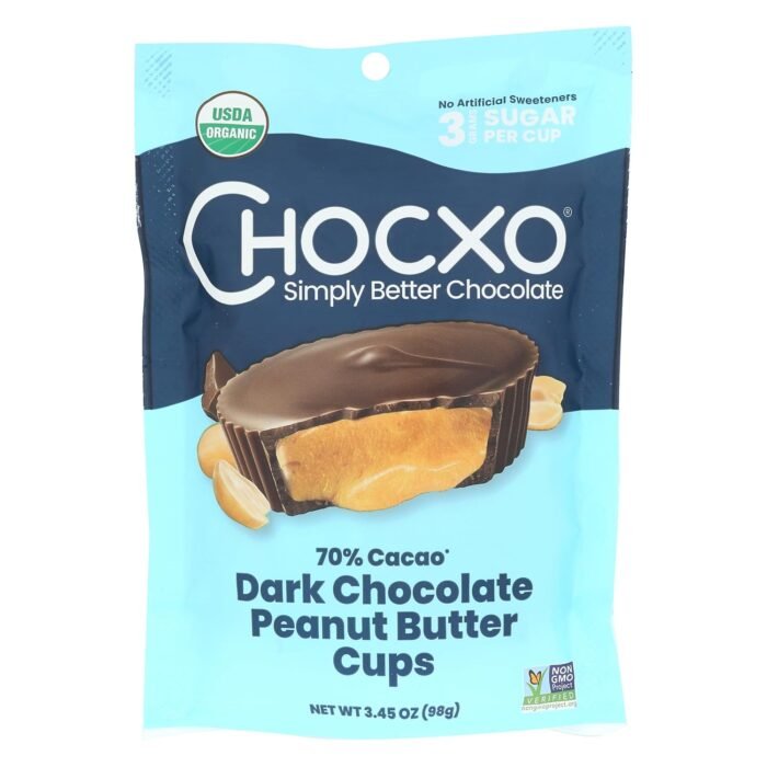 chocxo dark chocolate peanut butter cups pack