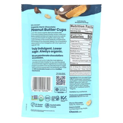 chocxo dark chocolate peanut butter cups pack