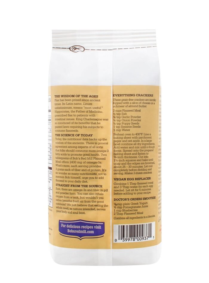 bobs red mill organic brown flaxseed meal pack