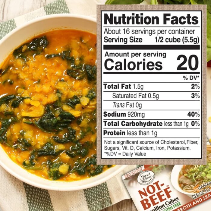 edward & son's not beef bouillon cubes pack