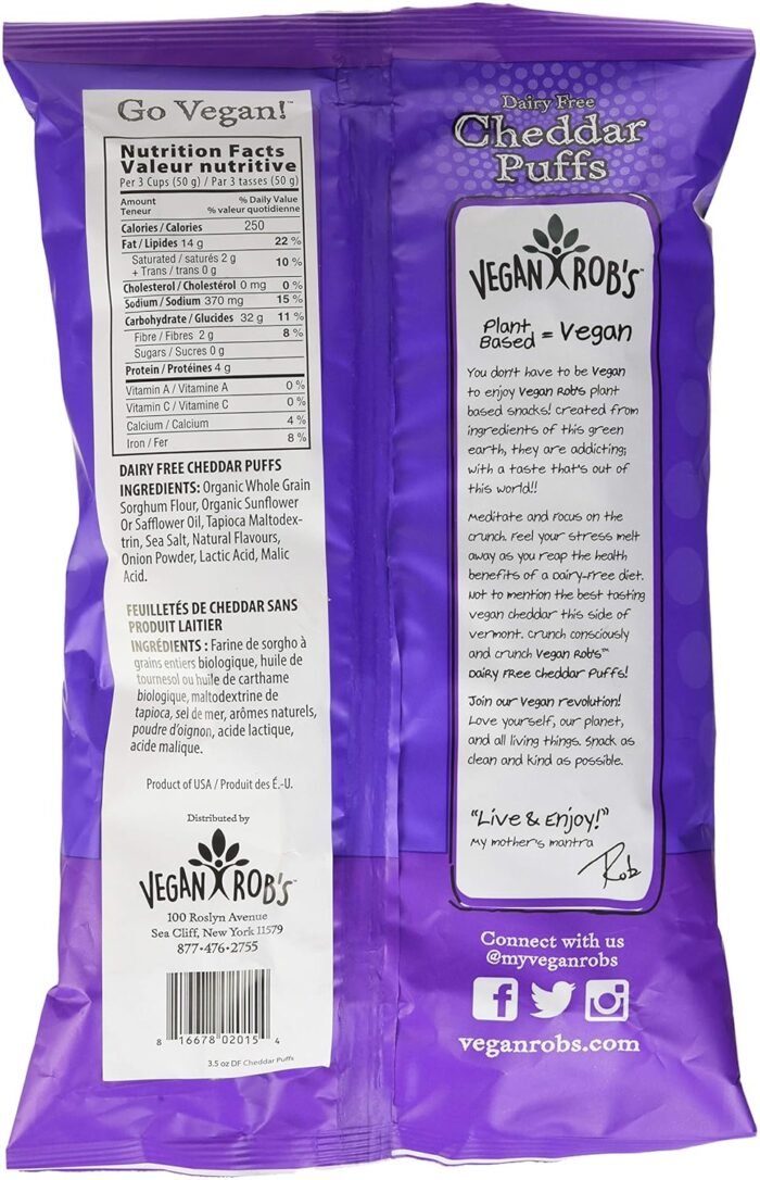 vegan robs dairy free cheddar puffs