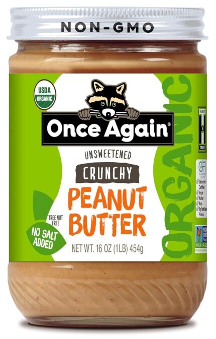 once again organic crunchy peanut butter