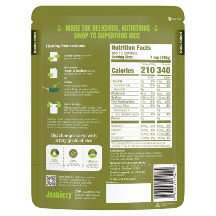 jasberry organic superfood rice w coconut pack