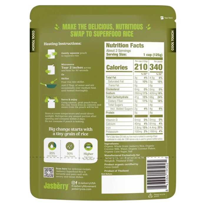 jasberry organic superfood rice w coconut pack