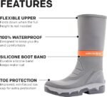 grundens deck boss boot grey & orange 8