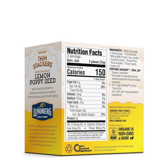 lunderg white cholate lemon poppy stackers pack