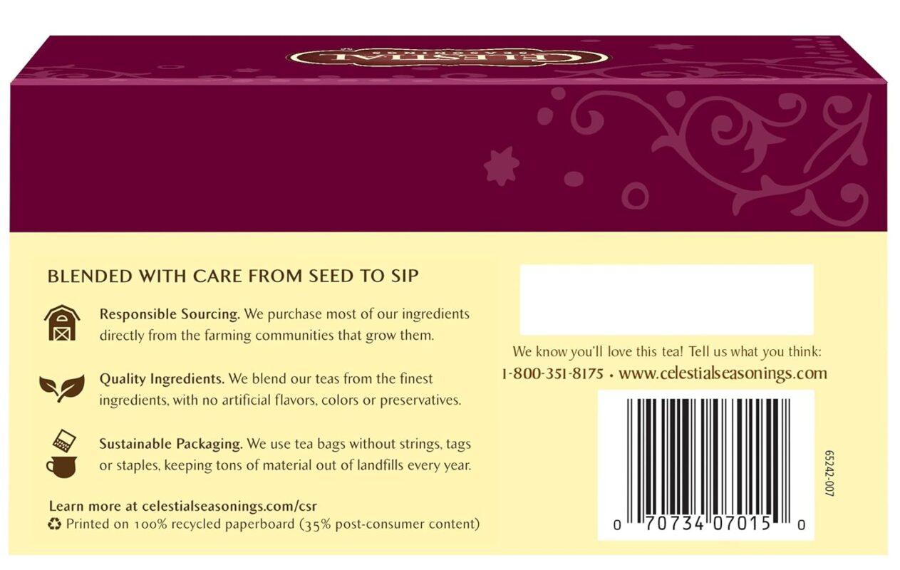celestial seasonings black tea morning thunder pack