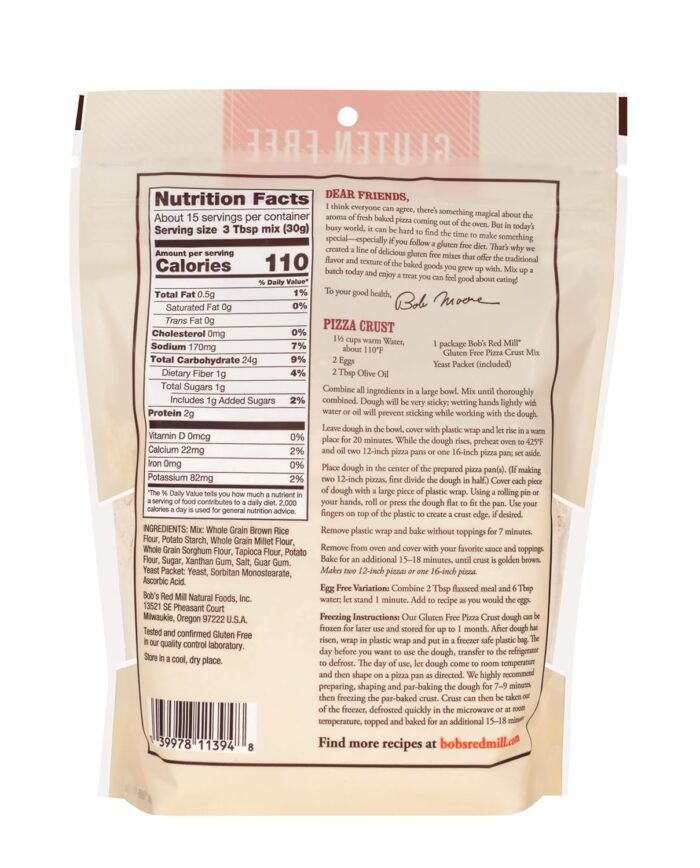 bobs red mill gluten free pizza crust mix pack