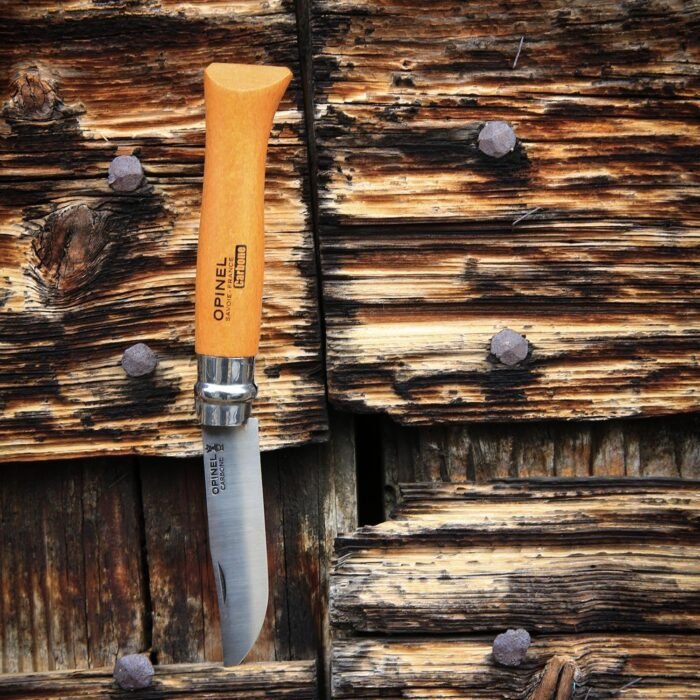 opinel no carbon steel pocket knife beechwood handle