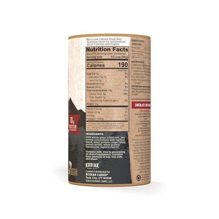 kodiak oatmeal canister rolled oats