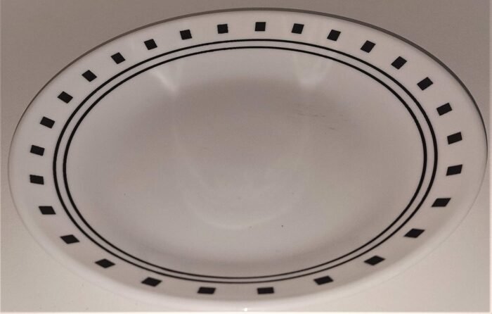 corelle livingware black white luncheon plate