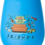 friends multi doodle icons tumbler with lid