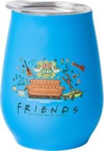 friends multi doodle icons tumbler with lid