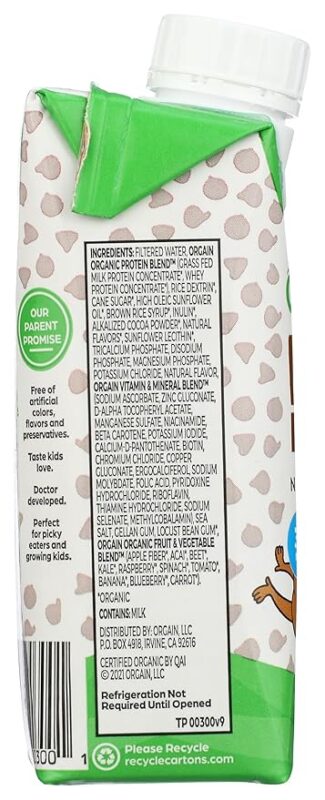 orgain healthy kid chocolate shake