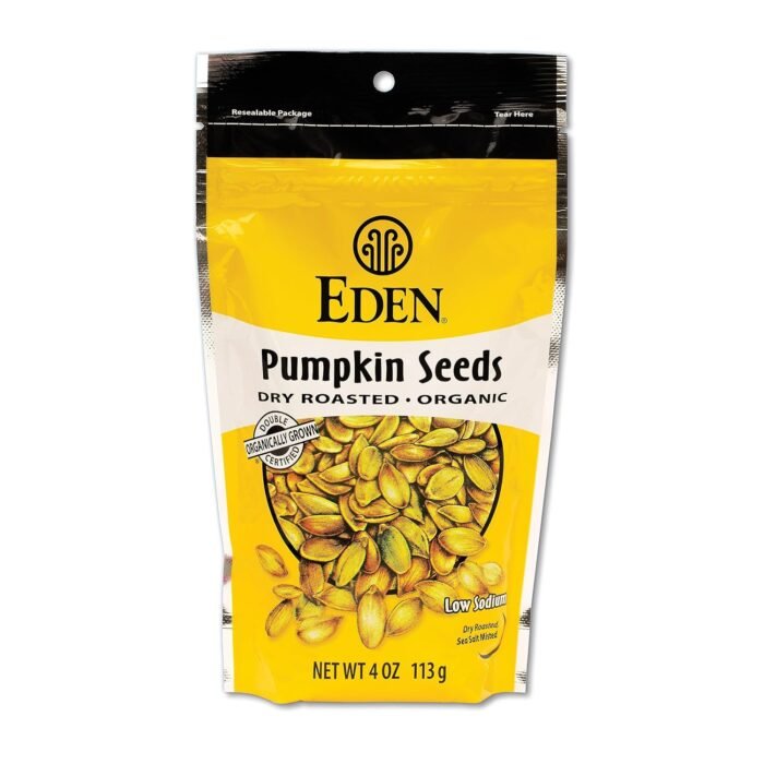 eden organic pumpkin seeds dry roasted pack