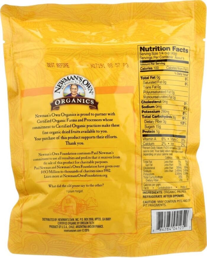 newmans own organics prunes pack