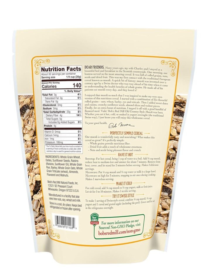 bobs red mill muesli cereal resealable