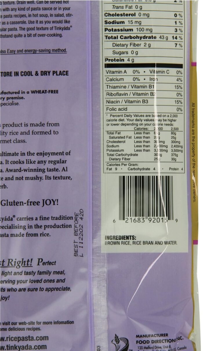 thinkyada brown rice pasta spaghetti