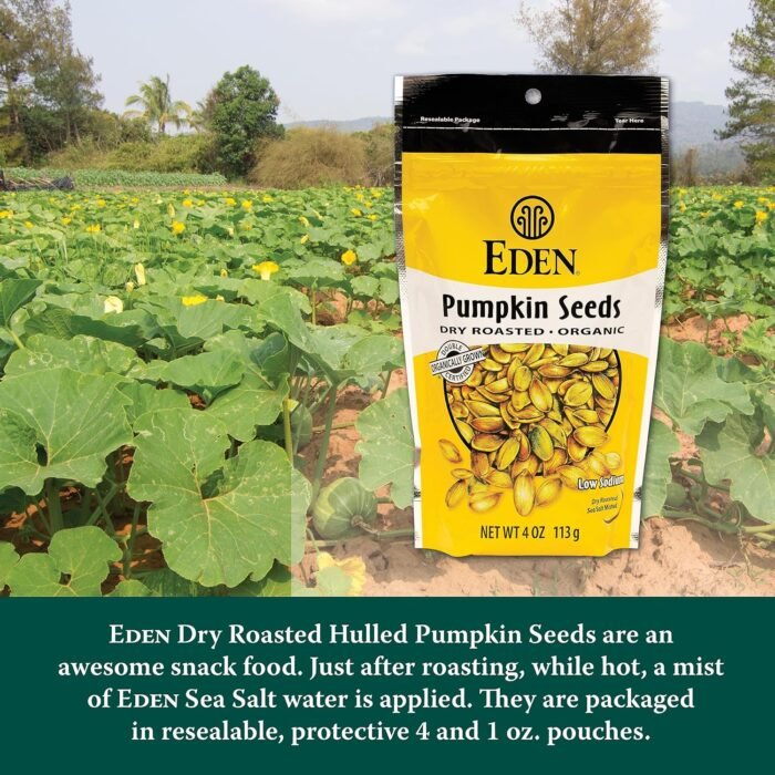 eden organic pumpkin seeds dry roasted pack