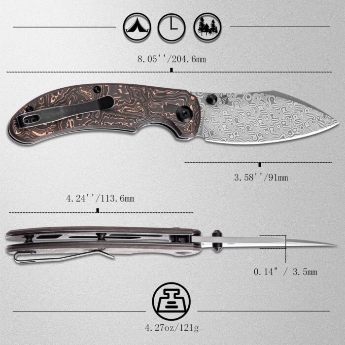 kansept nesstreet button lock pocket folding knife