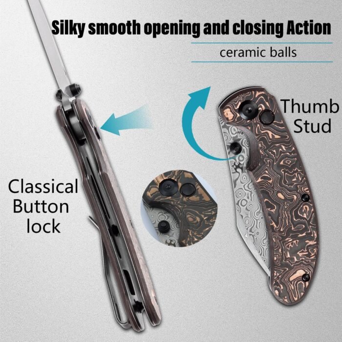 kansept nesstreet button lock pocket folding knife