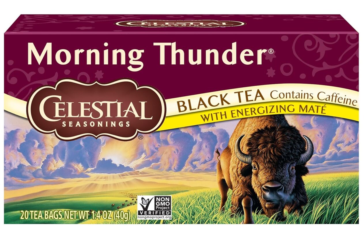celestial seasonings black tea morning thunder pack