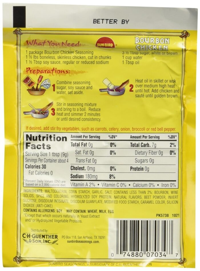 sunbird bourbon chicken mix pack