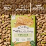 nonni's thin addictives pistachio almond crisps pack