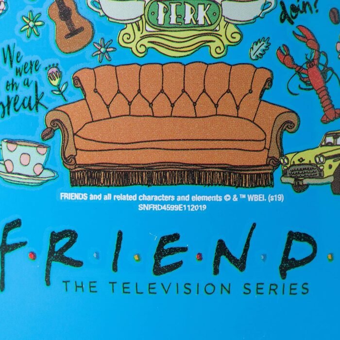 friends multi doodle icons tumbler with lid