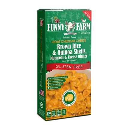 funny farm brown rice & quinoa pasta cheddar