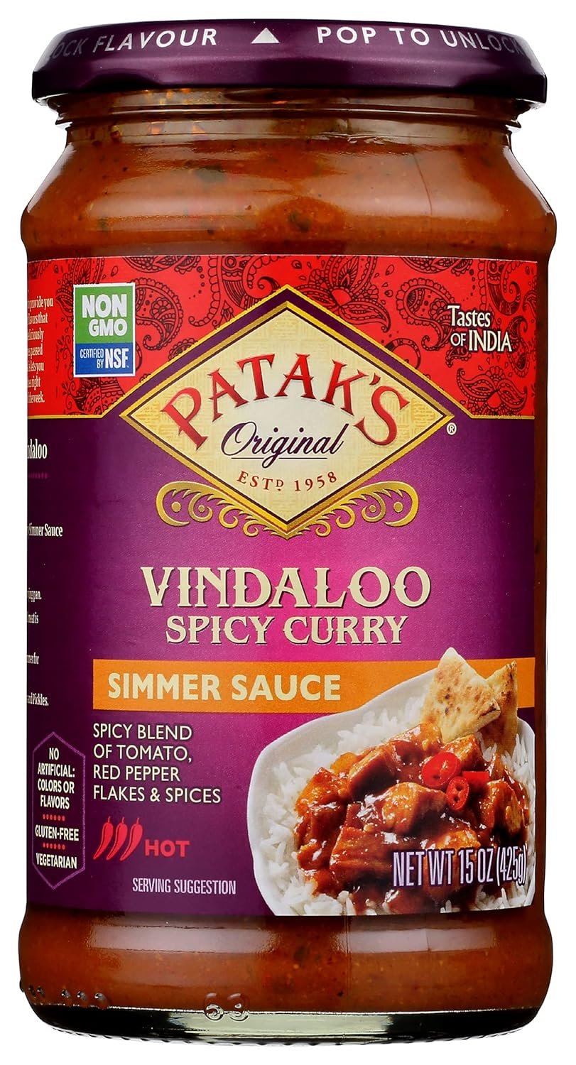 pataks vindaloo spicy curry simmer sauce