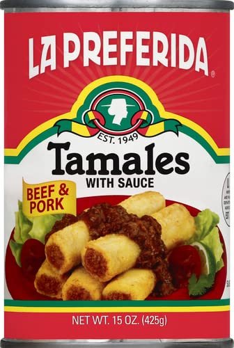la preferida beef & pork tamales with sauce