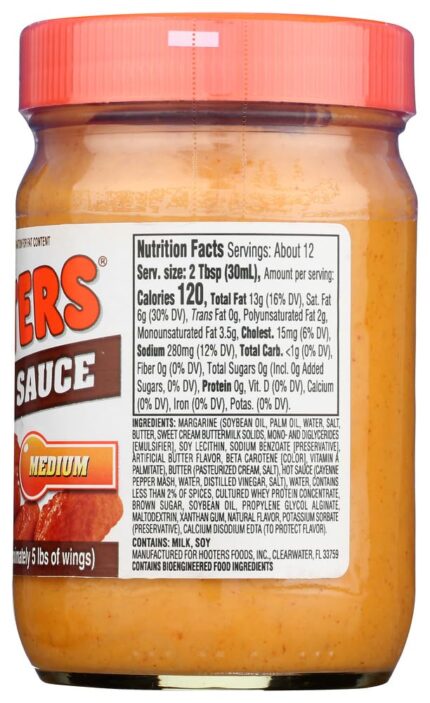 hooters wings sauce medium