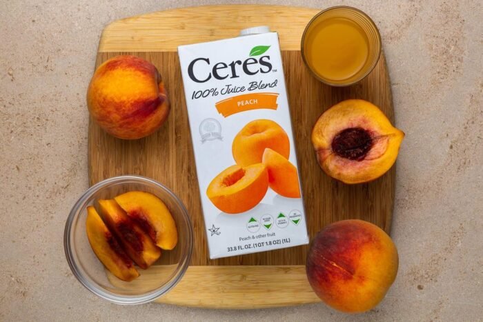 ceres 100% jucie blend peach pack