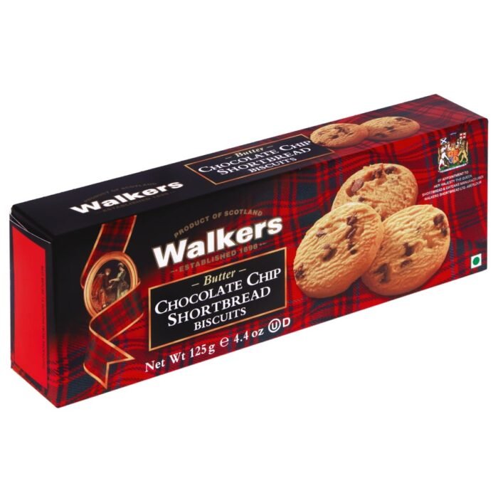 walkers chocolate chip shortbread biscuits pack