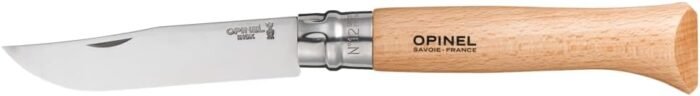 opinel no 12 stainless steel pocket knife beechwood